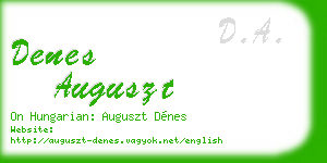 denes auguszt business card